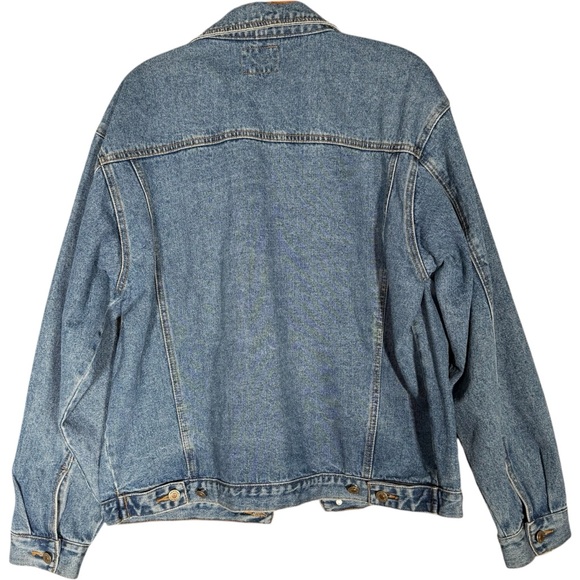 Vintage 90s Cherokee Denim Jacket Blue 100% Cotton Classic Western Trucker - Picture 3 of 8